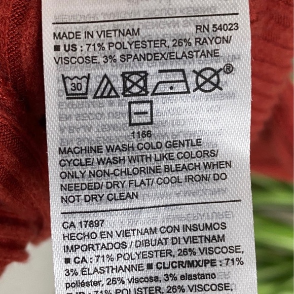 Old Navy, Plus Size XXL Burnt Orange Mock Neck Warm 3/4 Sleeve Pullover Shirt - Picture 9 of 9